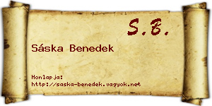 Sáska Benedek névjegykártya