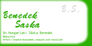benedek saska business card